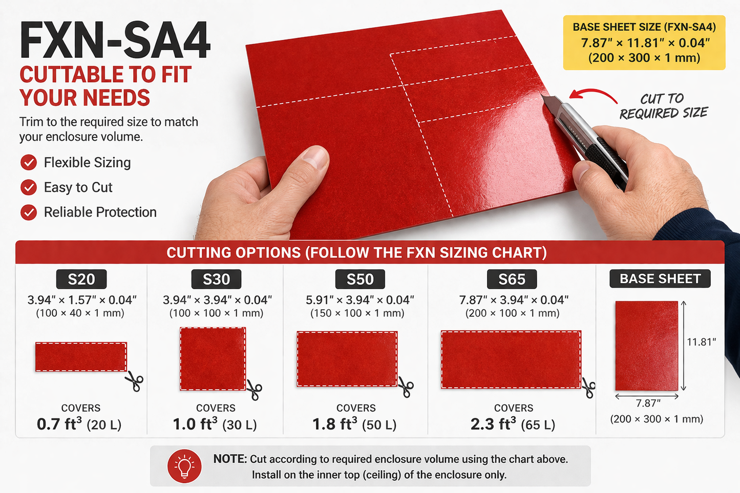 FXN-SA4 Universal Cuttable Automatic Fire Suppression Sticker for Electrical Enclosures