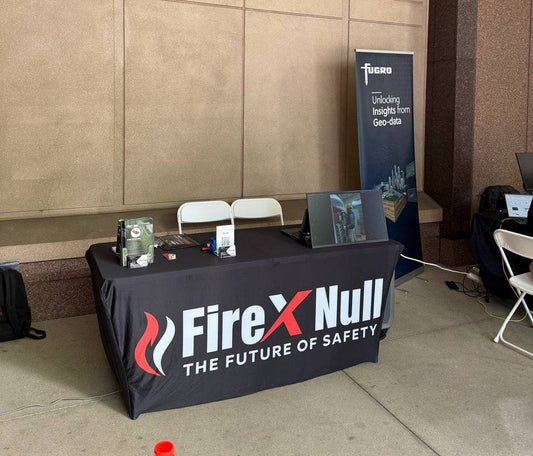 FireXNull tabletop exhibit at the Caltrans District 12 Innovation Fair 2026 in Santa Ana, California