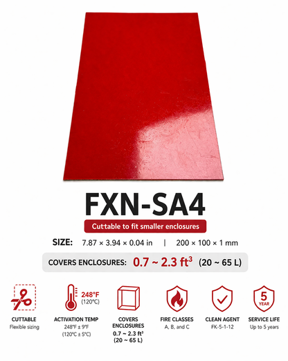 FXN-STICKER Automatic Fire Suppression Sticker for Small Electrical Enclousers